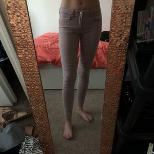 American Eagle Outfitters pink sateen jegging